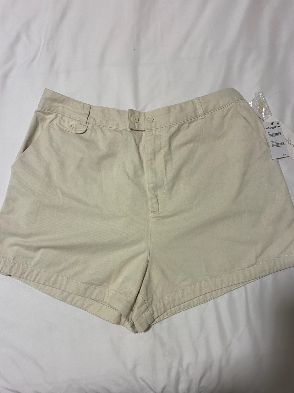 Treasure & Bond Cream High-Rise Chino Shorts